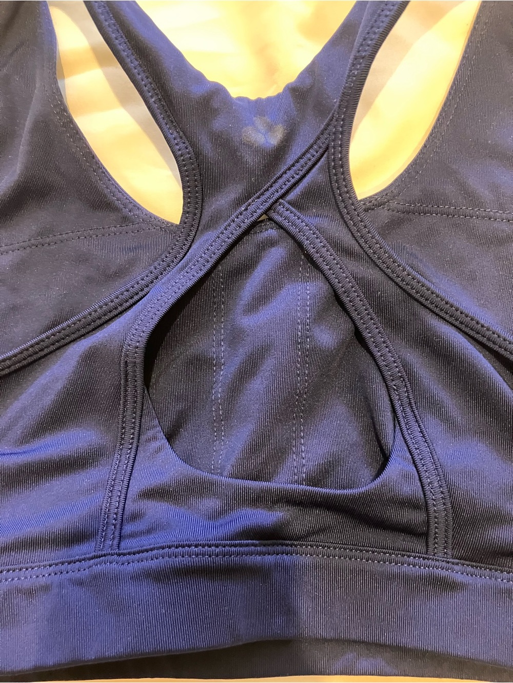 Navy Blue Racerback Sports Bra - Picture 3 of 3